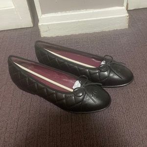FAKE CHANEL BLACK QUILTED FLATS